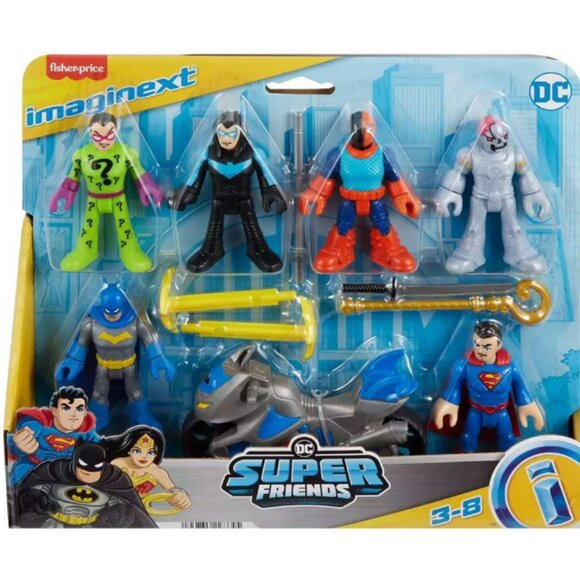 DC Super Friends Brainiac The Riddler Deathstroke Batman Nightwing Superman - Picture 1 of 2